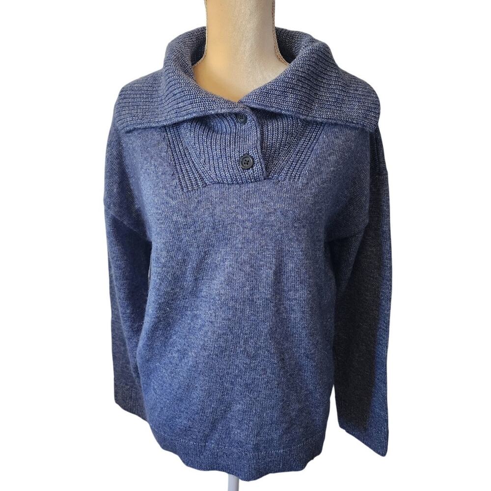 Talbots Women's Blue Pullover Collared Knit Sweater Size Large